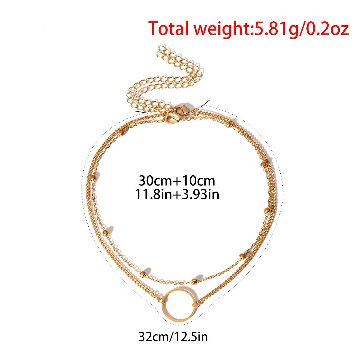 DOUBNINE Dainty Necklace Ring Layered Choker Sets Boho Simple Everyday Jewelry Women Fashion Beauty & Personal Care Doubnine