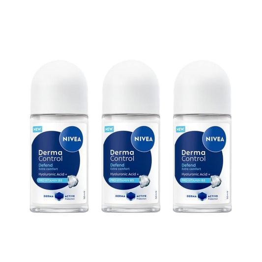 Nivea Derma Control Defend Roll-On Deodorant - 1.69 fl oz - Pack of 3 Beauty and Personal Care NIVEA