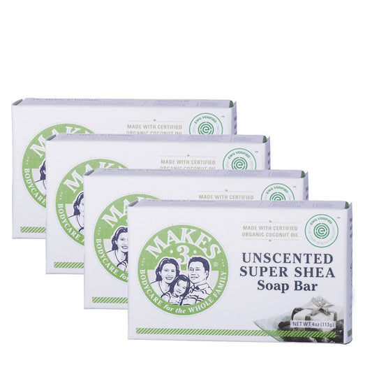 Makes 3 Organics - Organic Shea Butter Soap Bar (4-Pack) Beauty & Personal Care Makes 3 Organics