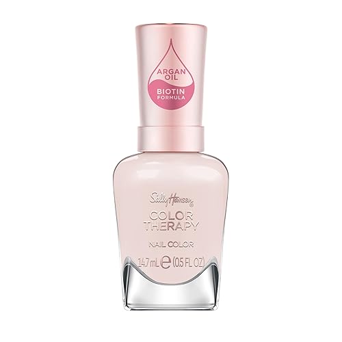 Sally Hansen Color Therapy Nail Polish | Biotin, Argan Oil, Long Lasting, Healthy Nails, Nail Strengthener, Semi-Opaque | 539 Bare Kiss | Nude Pink Beauty & Personal Care Sally Hansen