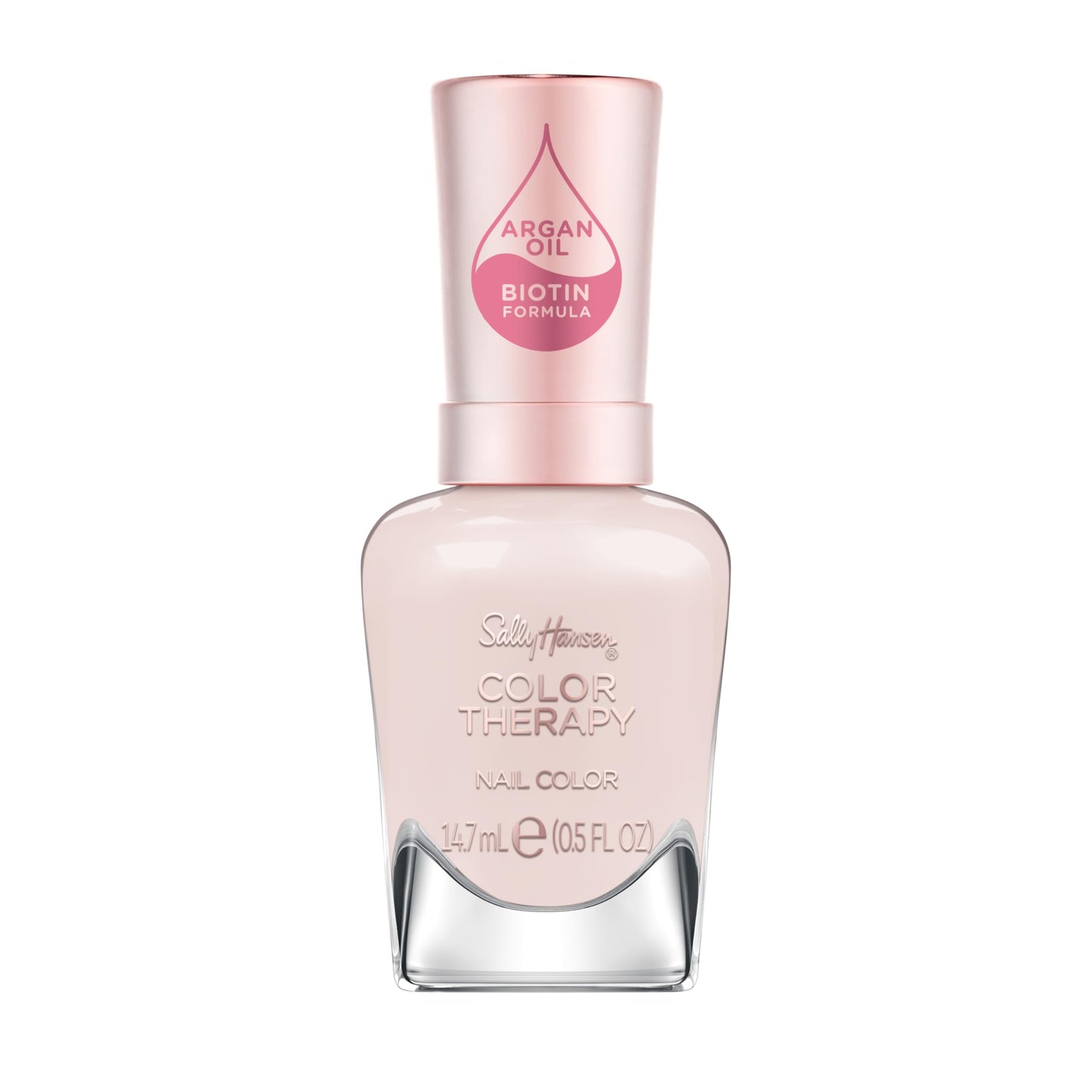 Sally Hansen Color Therapy Nail Polish | Biotin, Argan Oil, Long Lasting, Healthy Nails, Nail Strengthener, Semi-Opaque | 539 Bare Kiss | Nude Pink Beauty & Personal Care Sally Hansen