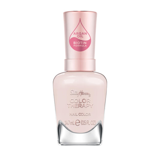 Sally Hansen Color Therapy Nail Polish | Biotin, Argan Oil, Long Lasting, Healthy Nails, Nail Strengthener, Semi-Opaque | 539 Bare Kiss | Nude Pink Beauty & Personal Care Sally Hansen