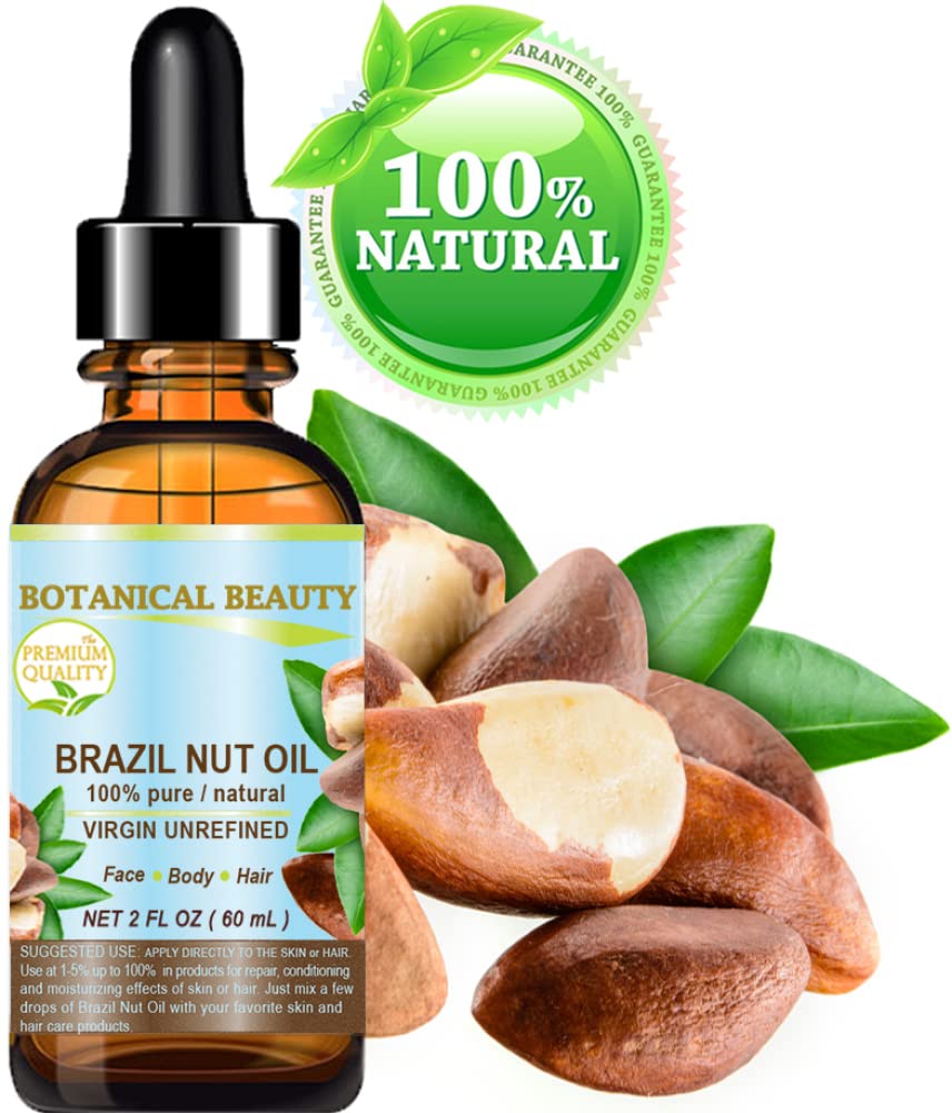 Botanical Beauty BRAZIL NUT OIL Bertholletia Excelsa WILD GROWTH RAW Brazilian 100% Pure Natural Virgin Unrefined for FACE, SKIN, BODY, HAIR, NAILS Beauty & Personal Care Botanical Beauty