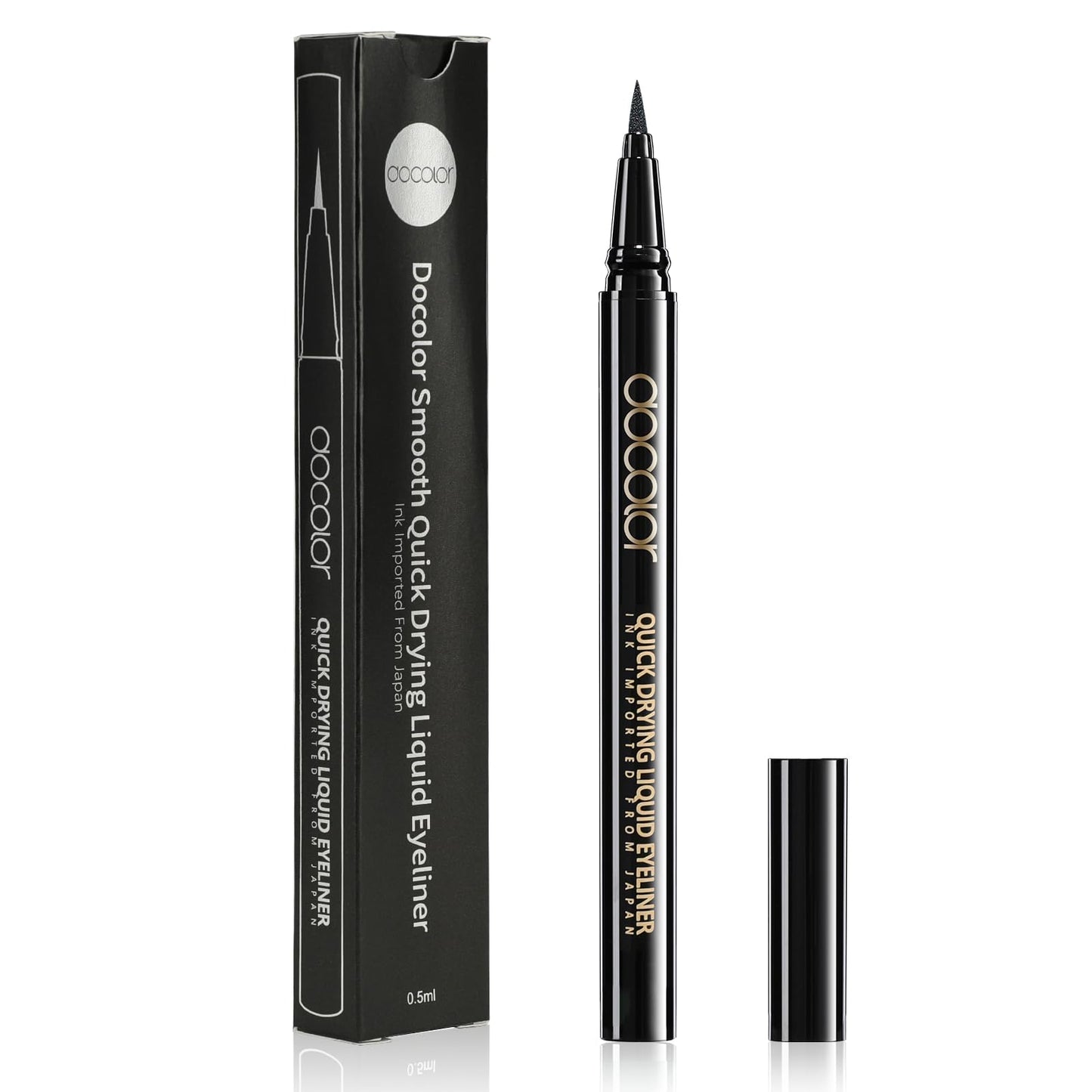 docolor Waterproof Eyeliner Pen Super Slim Precise All Day Black Eyeliner Liquid Professional Makeup Liquid Eye Liner Pencil for Women Beauty & Personal Care docolor