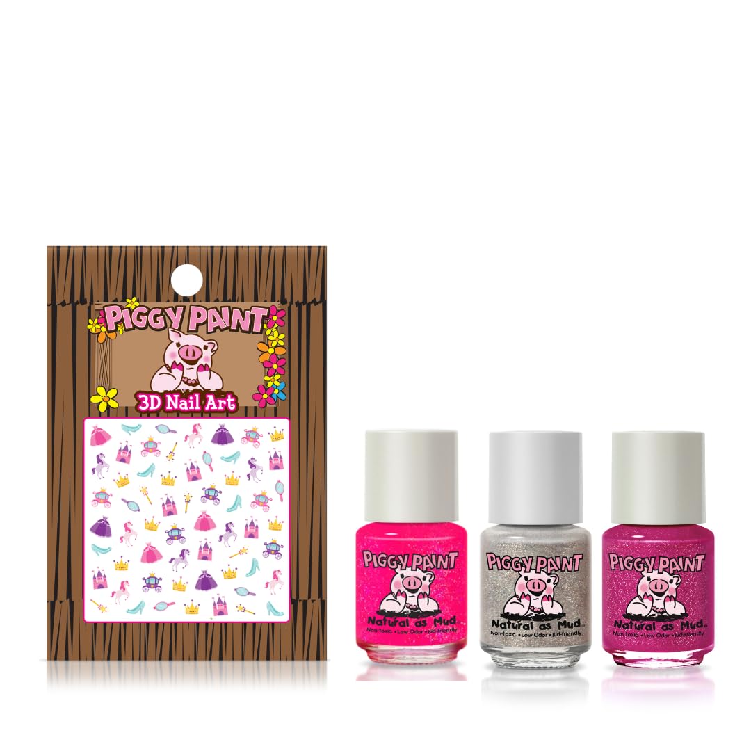 Piggy Paint Nail Polish - Sparkle, Sparkle! (3 Color + Nail Art Set)