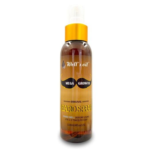 Well's Oil Mega Growth Beard Spray - Original Scent - For Men’s Beard Care - Beard Conditioning Spray - 4 fl oz Beauty and Personal Care Well's Oil