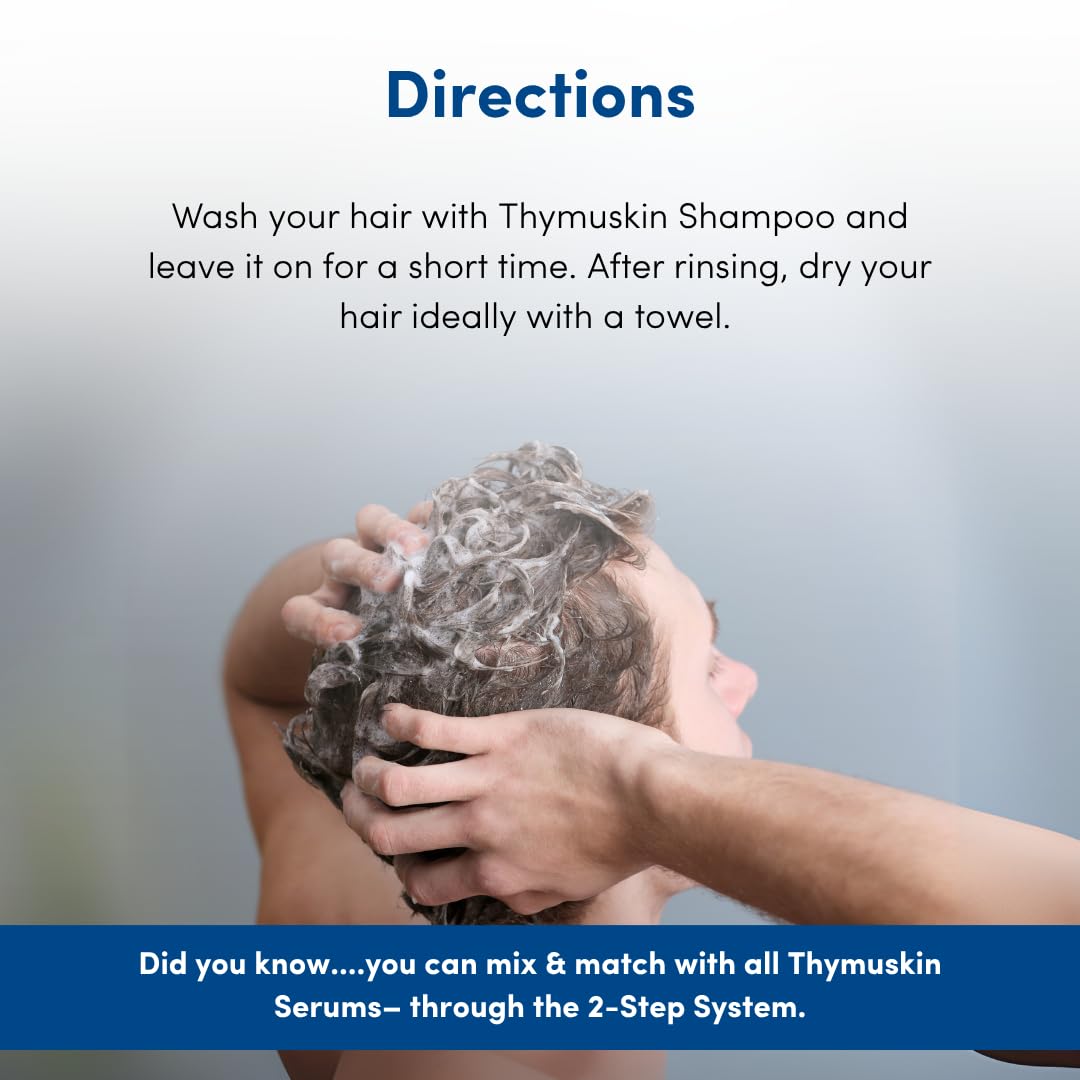 THYMUSKIN Classic Shampoo for Men & Women | GKL-02 Thymic Peptide Complex for Thinning Hair | Strengthens & Cleanses Normal to Oily Scalp | Silicone &