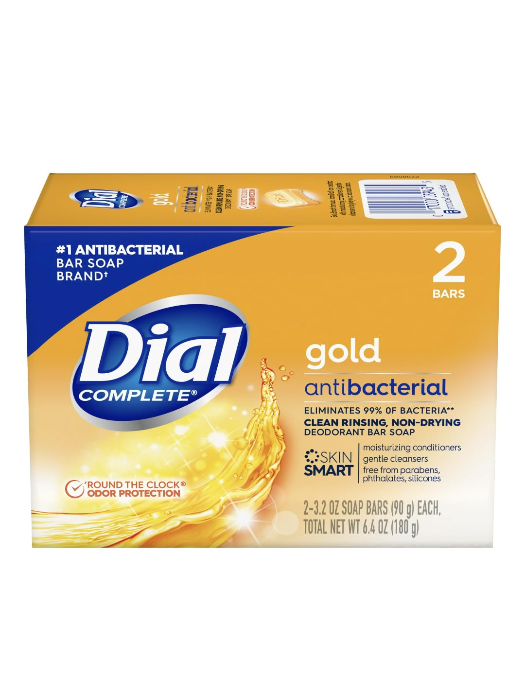 Dial Gold Antibacterial Deodorant Soap, 2 Pack, Total Net Wt 6.4 oz Beauty & Personal Care Dial