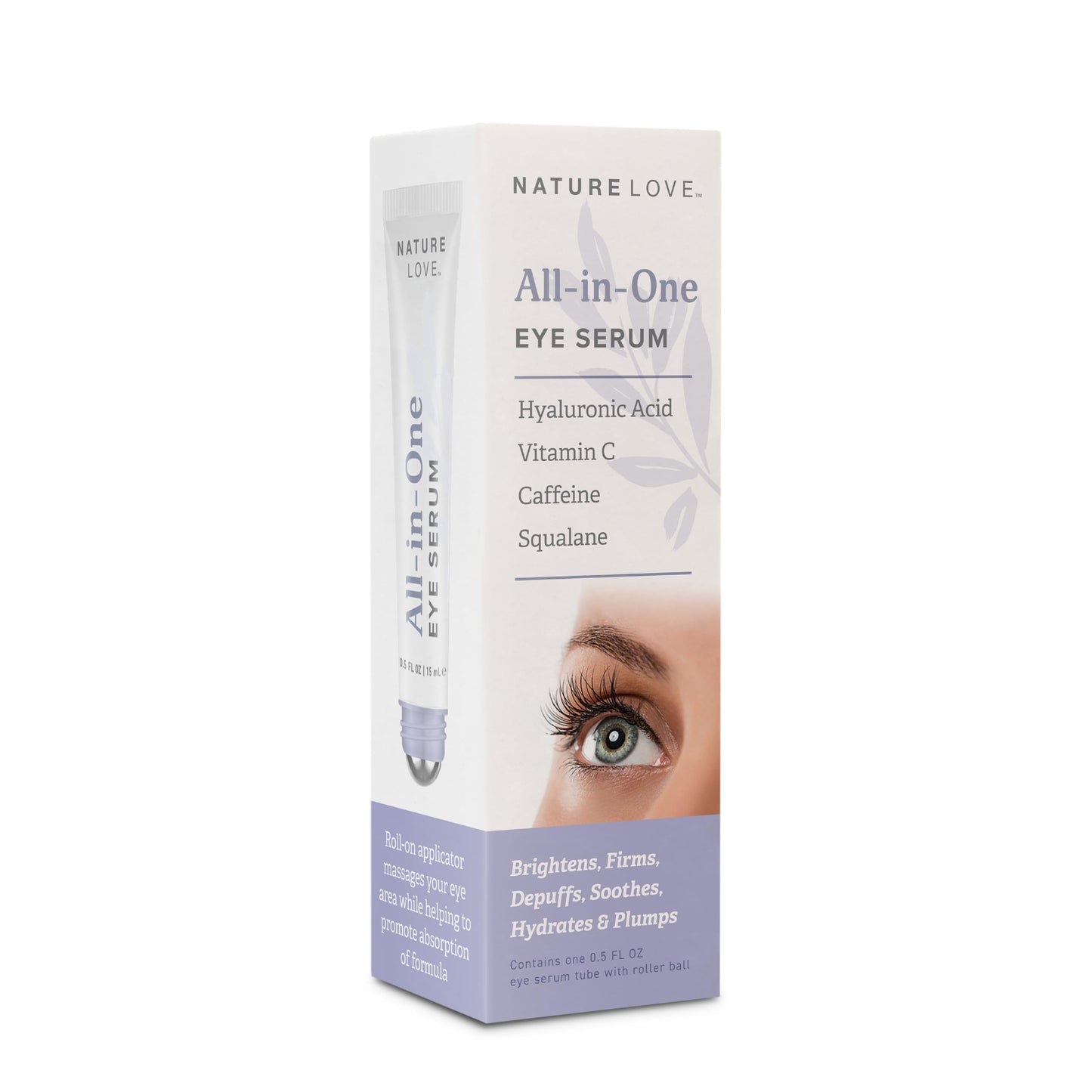 Nature Love All-in-One Eye Serum | Hyaluronic Acid, Vitamin C, Caffeine & Squalane | Brighten, Firm, Depuff, Soothe, Hydrate & Plump | Paraben Free Beauty & Personal Care Nature Love
