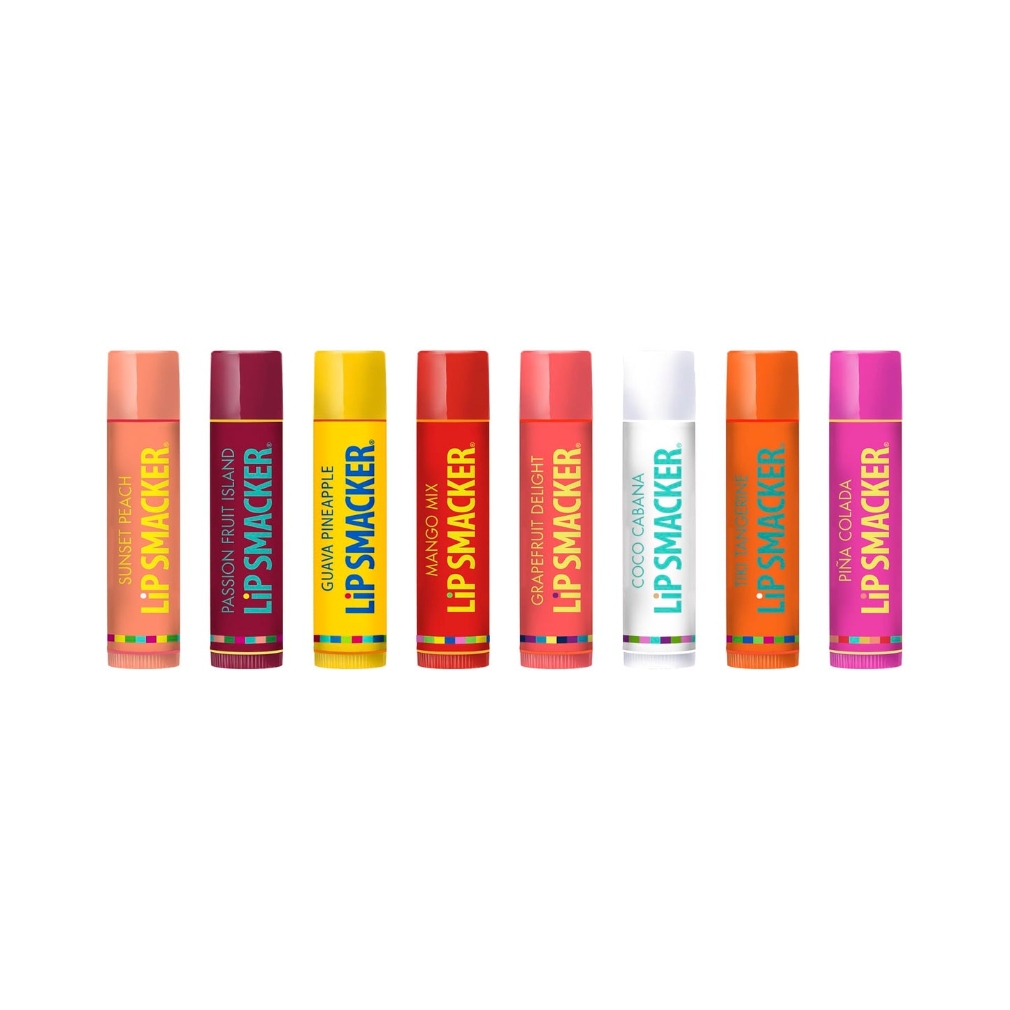 Lip Smacker Flavored Lip Balm Tropic Fever 8 Count (Pack of 1), Passion Fruit, Peach, Breezey-Teazey, Pina Colada, Grapefruit, Coca Cabana, Tangerine Beauty & Personal Care Lip Smacker