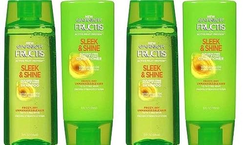 Garnier Fructis Sleek & Shine 2 Shampoo + 2 Conditioner 3 oz Travel Personal Size Beauty & Personal Care Garnier