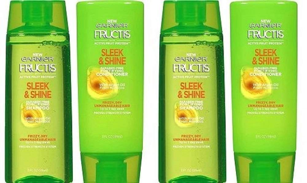 Garnier Fructis Sleek & Shine 2 Shampoo + 2 Conditioner 3 oz Travel Personal Size Beauty & Personal Care Garnier