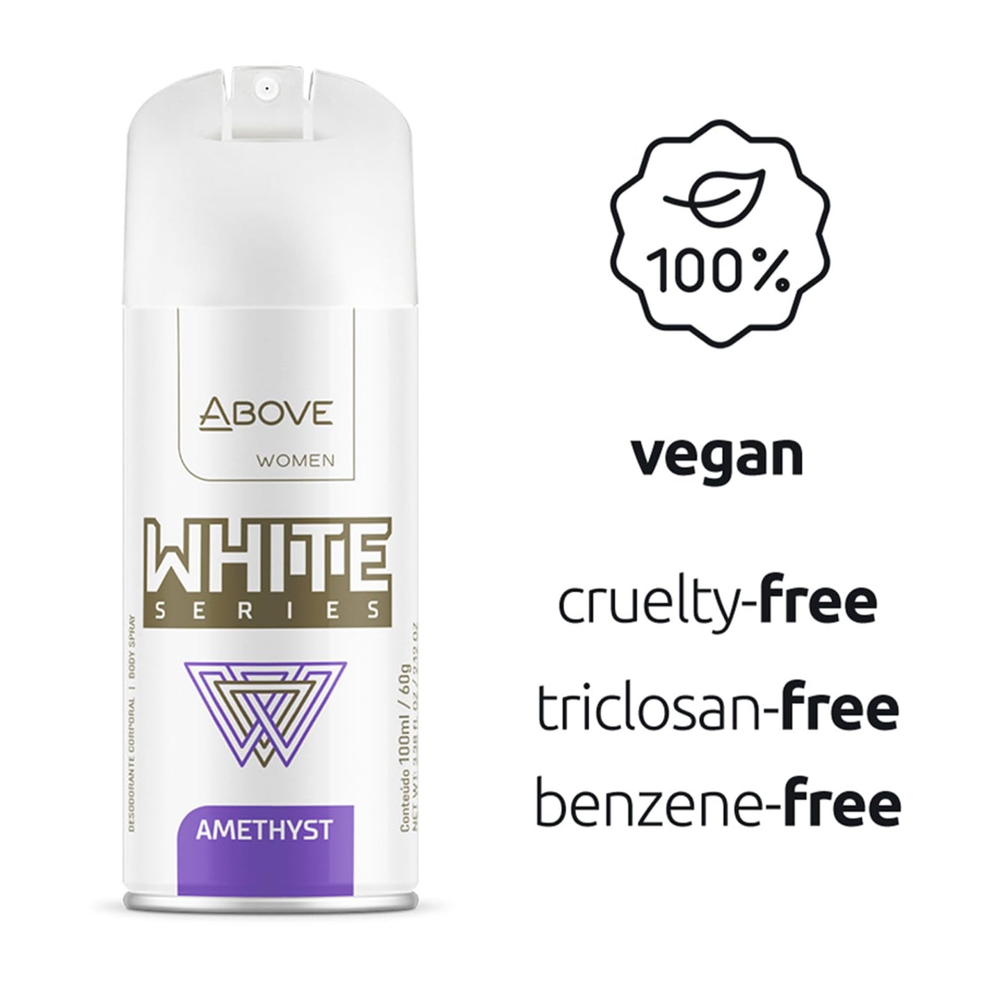 ABOVE White Series Body Spray, Amethyst, 2.12 oz - Deodorant Spray - Masks Perspiration Odors - Long-Lasting Dry Spray - Paraben-Free - Cruelty-Free Beauty and Personal Care ABOVE