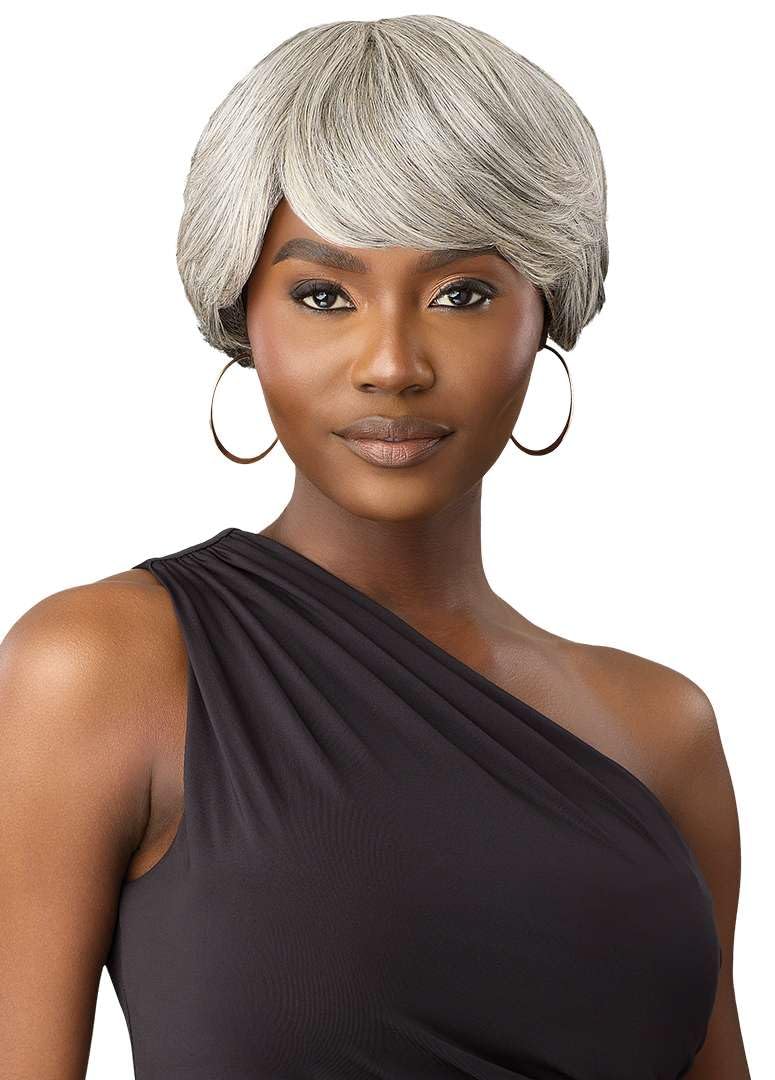 Outre Fab & Fly Full Cap Wig Gray Glamour - Human Hair - Mikah (HL34/51)