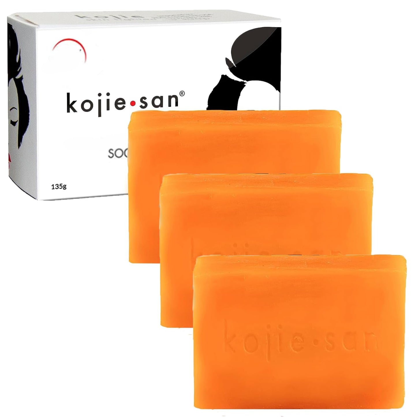 Kojie San Skin Brightening Soap - Original Kojic Acid Soap that Reduces Dark Spots, Hyperpigmentation, & Scars with Coconut & Tea Tree Oil - 135g x 3 Beauty & Personal Care Kojie San