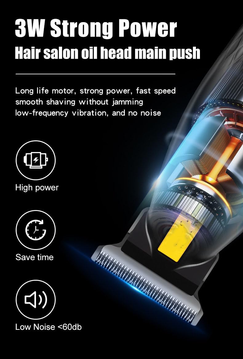 QDKVTNDJZ Professional Clippers/Beard Trimmers for Men Home Barber Salon Use, Cordless Hair Clippers with LED Display and 3 Guide Combs, Electric Beauty and Personal Care QDKVTNDJZ