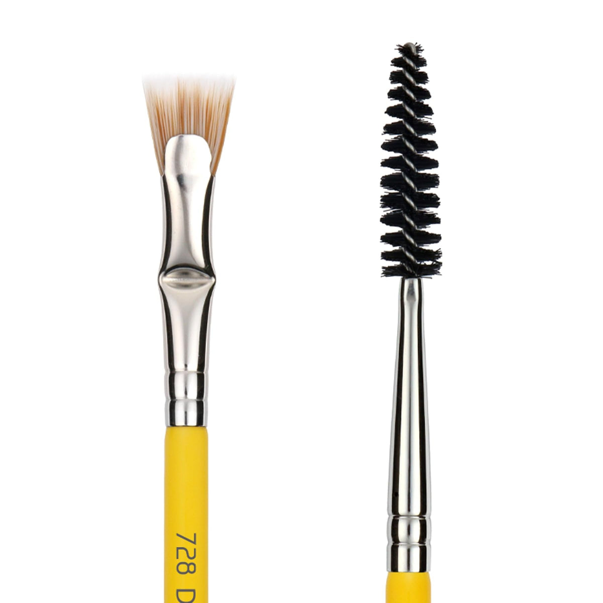 Bdellium Tools Professional Makeup Brush - Studio Series 728 Double-ended Bent Lash Fan/Spoolie - With All-Vegan Synthetic Fibers, For Achieving