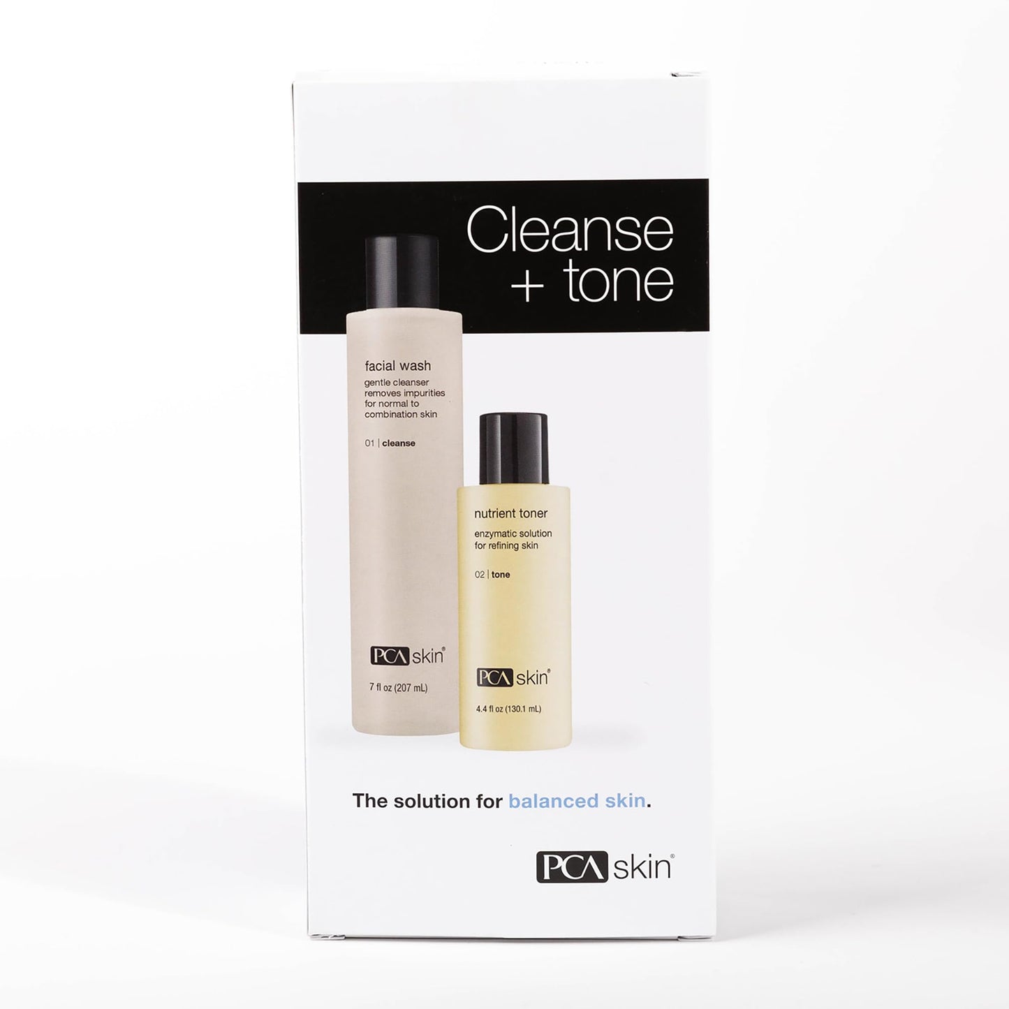 PCA SKIN Cleanse and Tone Skincare Kit, Foaming Face Wash and Nutrient Face Toner Kit, 2 Bottle Skincare Kit Beauty & Personal Care PCA SKIN