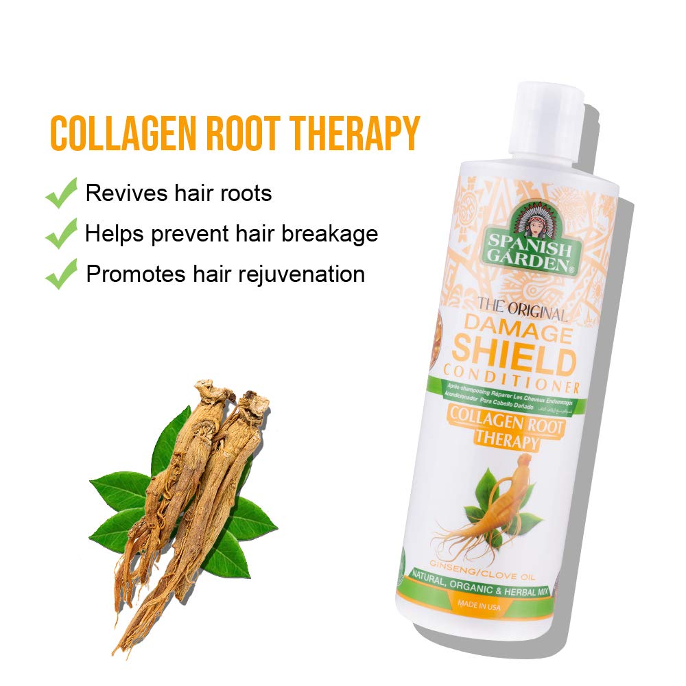 Spanish Garden Damage Shield Conditioner| Collagen Root Therapy with Organic Oils, Natural Vitamins, and Herbal Extracts | For Weak & Fragile Hair, 16 Beauty & Personal Care Spanish Garden