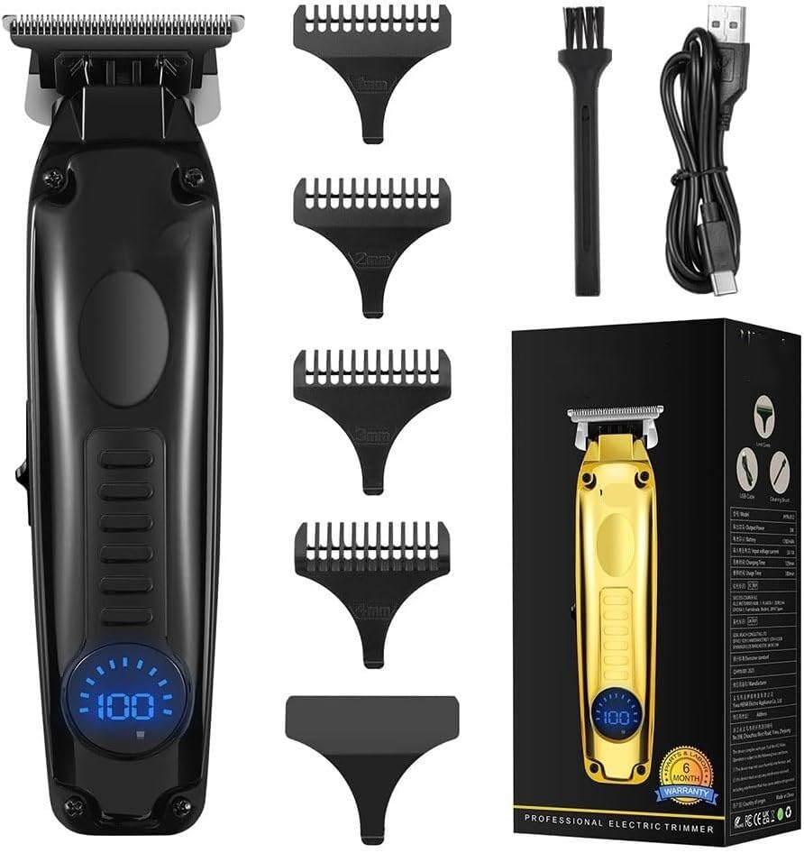Professional Hair Trimmer for Men,High Power Motor Cordless Clippers and Trimmers Set with LCD Digital Display and 4 Guide Combs, Rechargeable Beauty and Personal Care QDKVTNDJZ