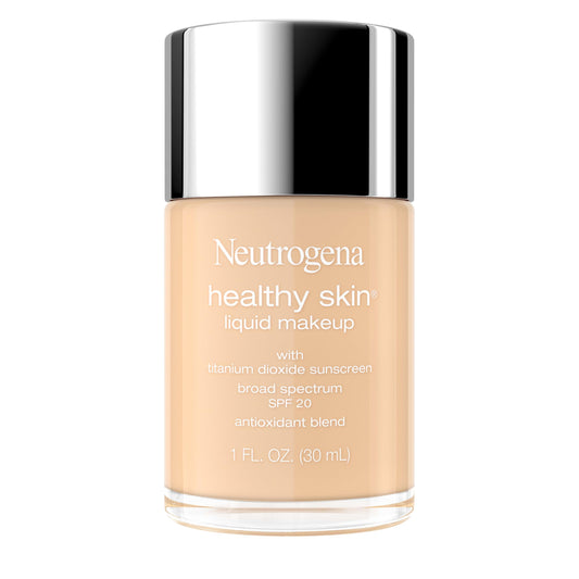 Neutrogena Healthy Skin Liquid Foundation Makeup Broad Spectrum SPF 20 Sunscreen, Medium Coverage, Vit B5, Antioxidants, All Day Wear, Warm Ivory Beauty & Personal Care Neutrogena