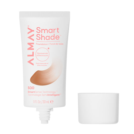 Almay Smart Shade™ Foundation, Oil-Free, Non-Comedogenic, Hypoallergenic, Vegan Face Makeup, 500 Medium Deep, 1 fl oz Beauty & Personal Care Almay