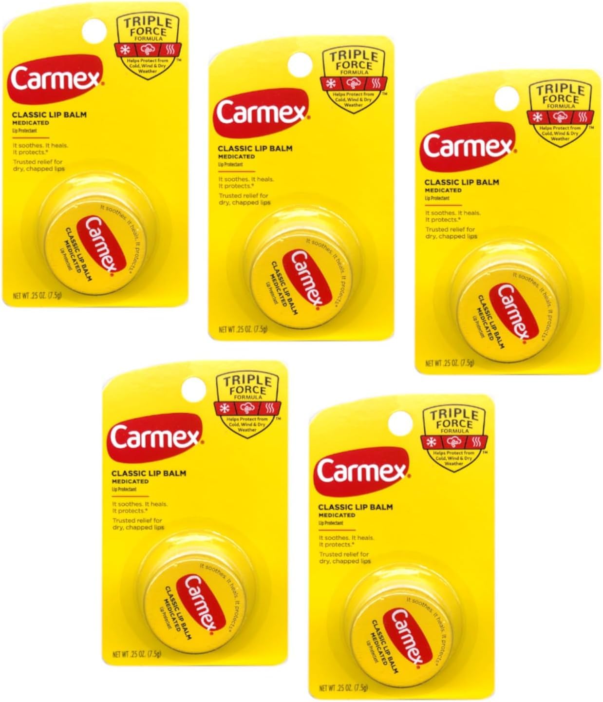 Carmex Classic Lip Balm Medicated, 0.25 oz (Pack of 5) Beauty and Personal Care Carmex