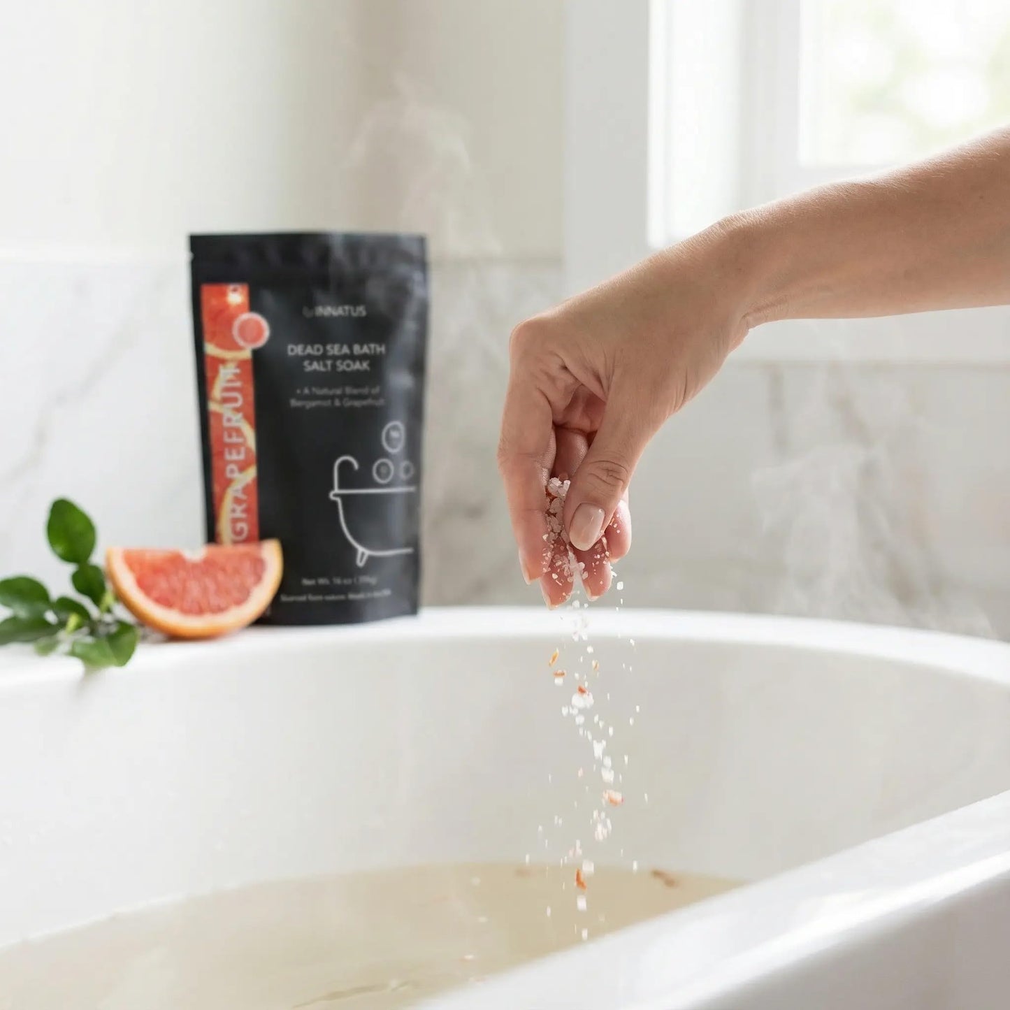 Dead Sea Soothing Bath Salt Soak with 21 Minerals - Relaxing, Detoxifying, and Nourishing for Skin - 14oz, Infused with Essential Oils - Rejuvenate Beauty and Personal Care INNATUS
