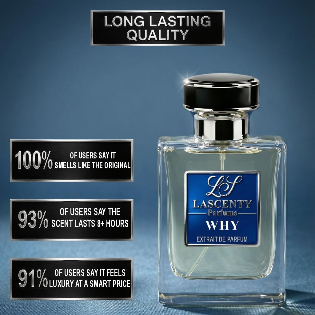 LaScenty WHY Perfume Inspired by Y - EDP Cologne for Men (1.7oz / 50ml) | Extrait de Parfum | Long-Lasting Aromatic Woody Scent Cologne | Modern Fresh Beauty & Personal Care LaScenty