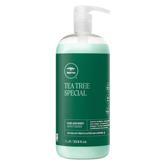Tea Tree Hair and Body Moisturizer Leave-In Conditioner, Body Lotion, After-Shave Cream, For All Hair + Skin Types, 33.8 fl. oz.