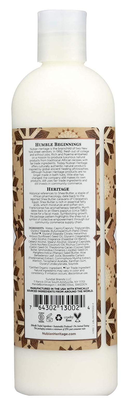 Nubian Heritage Body Lotion Raw Shea Butter 13 Ounce (384ml) (Pack of 6)