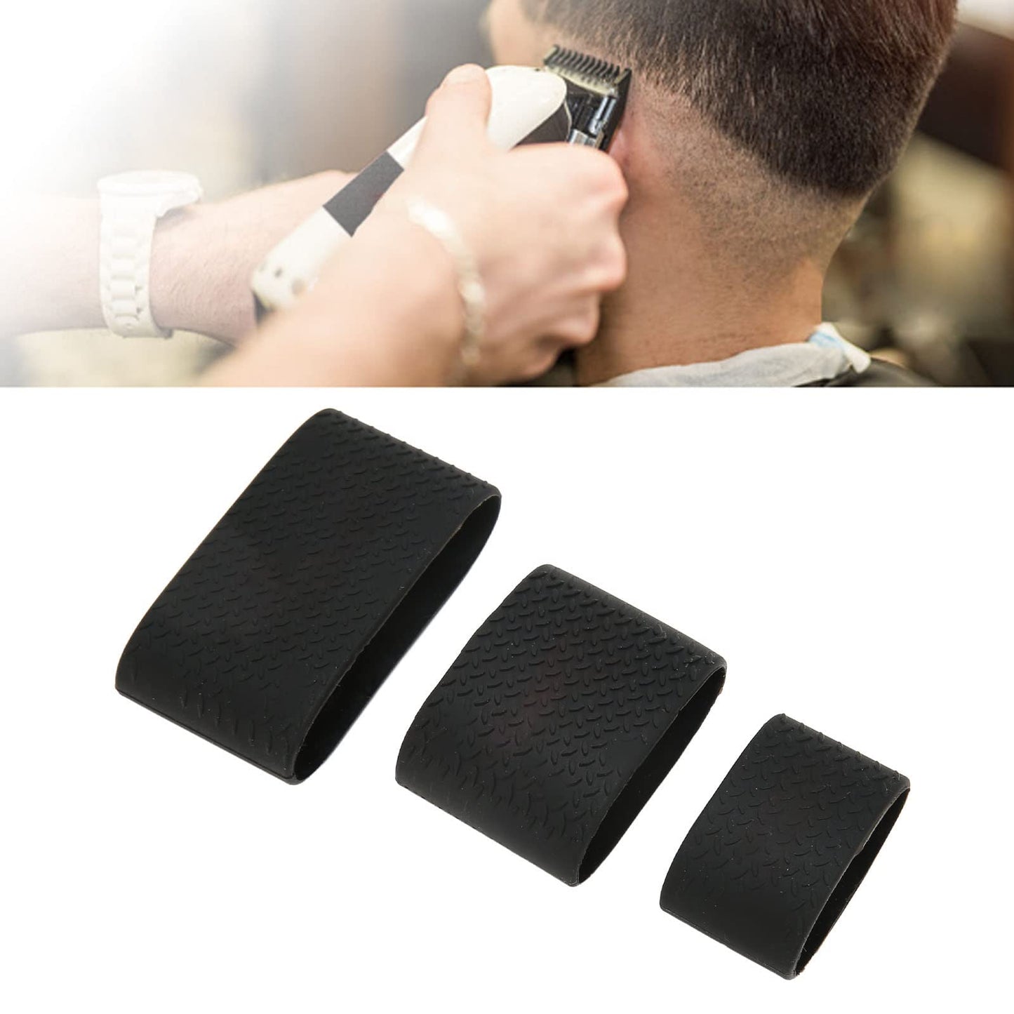 Estink Clipper Bands, Pack of 3 Professional Black Silicone Slip Heat Electric Clipper Protective Electric Clipper Bands for Salon Baber Tool Scissors Beauty and Personal Care Estink