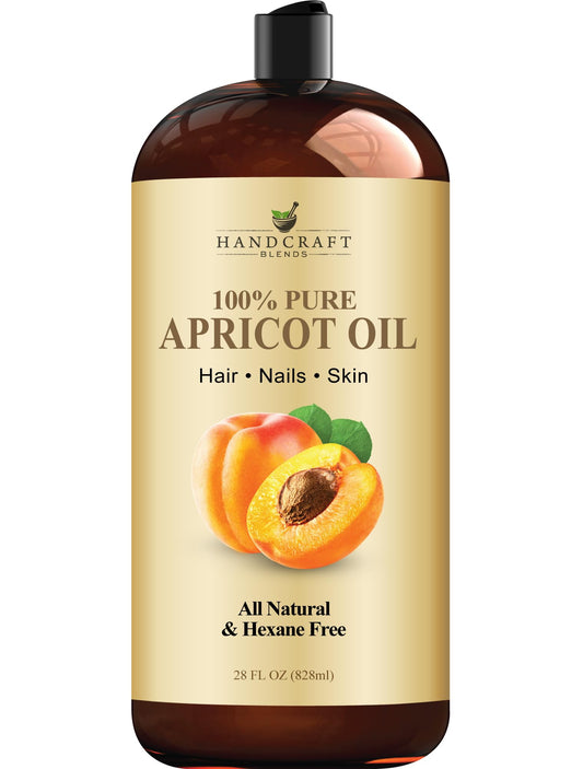 Handcraft Blends Apricot Kernel Oil - Cold-Pressed 28 Fl Oz - 100% Pure and Natural - Premium Grade Carrier Oil for Skin and Hair Beauty & Personal Care Handcraft Blends