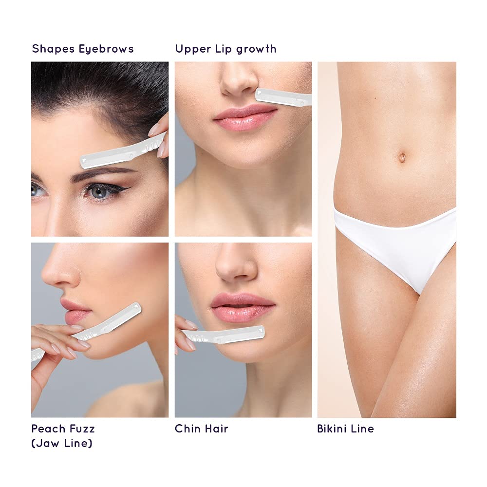 Sanfe Glide Reusable Face & Eyebrow Razor For Women - For Safe & Painfree Facial Hair Removal - Pack of 1 (3pcs) - Razor for Face, Eyebrows, Upper Beauty and Personal Care Sanfe