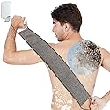 Loofah Back Scrubber for Shower, Natural Soft Flax Back Exfoliator Cleaner for Shower Acne, Extra Long Back Scrub Washer, Dual-Sided Bath Exfoliating Beauty & Personal Care IYOOH