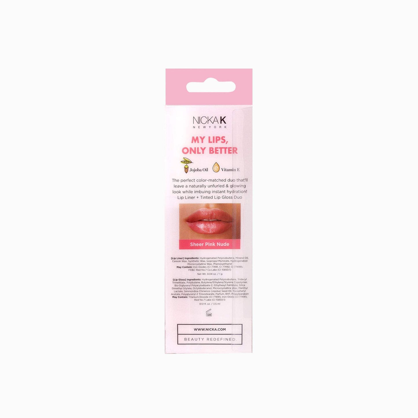 NICKA K NEW YORK, My Lips Only Better, Lip Liner and Lip Gloss, Lip Mask Set (Sheer Pink Nude) Beauty & Personal Care NICKA K NEW YORK