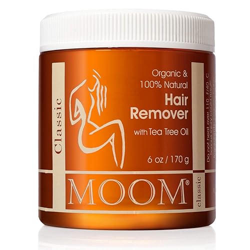 MOOM Organic Sugar Wax with Tea Tree Oil, 6 oz Jar, Hair Removal for Bikini, Brazilian, Face & Legs - Soft Wax for Sensitive Skin, Wax Beads Beauty & Personal Care MOOM