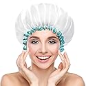 mikimini Shower Cap for Women and Girls,Reusable,Waterproof, Washable, Cute and Soft,White Beauty & Personal Care mikimini
