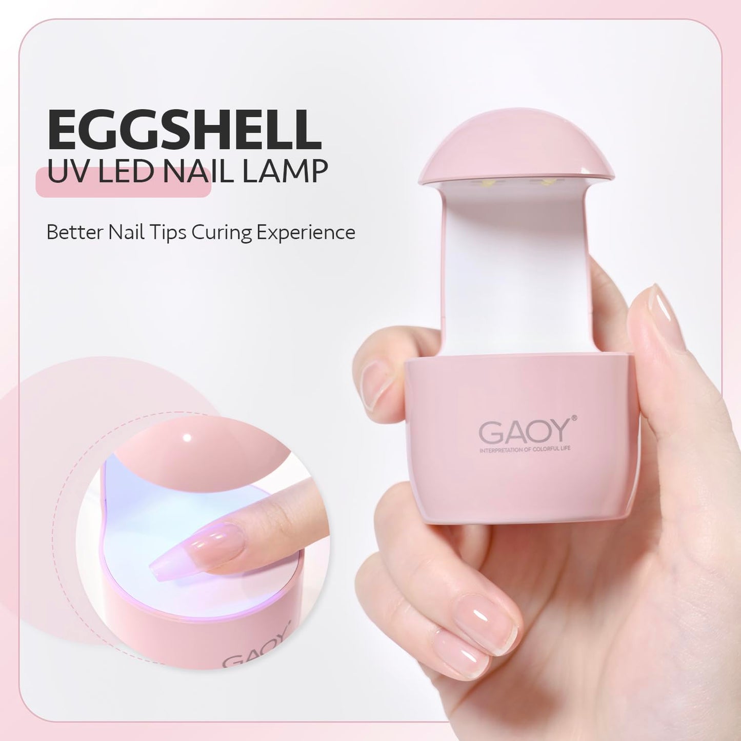 GAOY UV Light for Gel Nails, Small Nail Cure Light, LED Nail Lamp, USB Nail Dryer for Fast Curing, White Beauty and Personal Care GAOY
