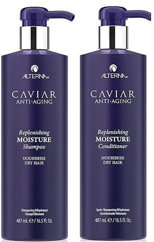 Alterna Haircare CAVIAR Anti-Aging Replenishing Moisture Shampoo and Conditioner Set, 16.5 Fl Oz | Protects, Restores and Hydrates | Sulfate Free Beauty & Personal Care Alterna