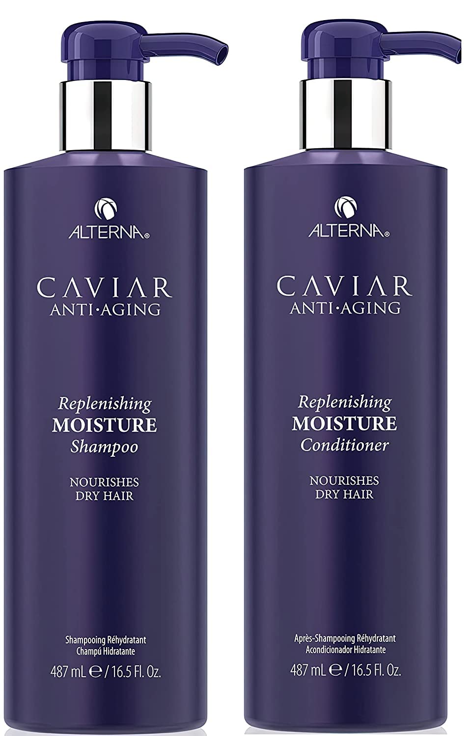 Alterna Haircare CAVIAR Anti-Aging Replenishing Moisture Shampoo and Conditioner Set, 16.5 Fl Oz | Protects, Restores and Hydrates | Sulfate Free Beauty & Personal Care Alterna