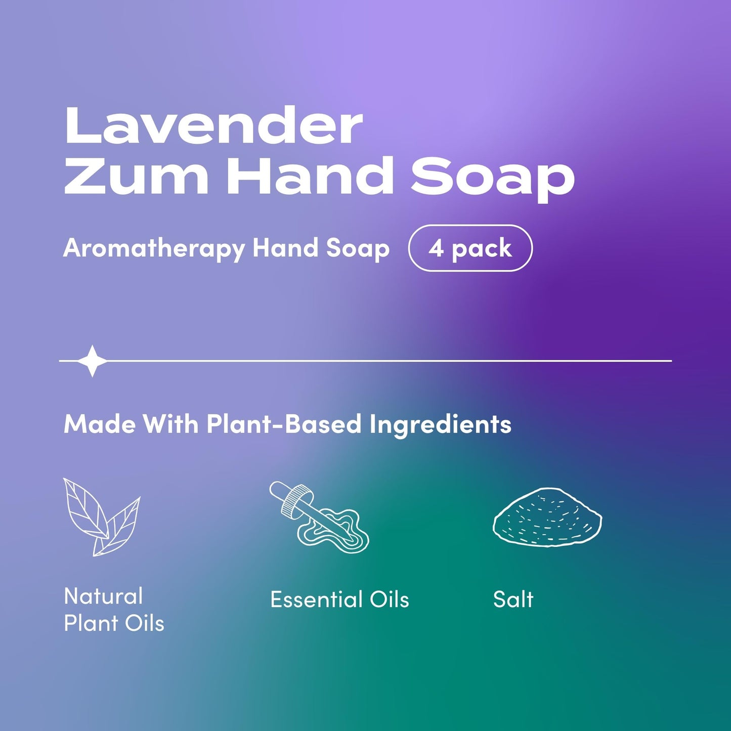 Zum Indigo Wild Hand Soap - Natural Liquid Hand Soap - for Bathroom & Kitchen - Lavender Scent - 12 oz (4 Pack) Beauty & Personal Care Zum
