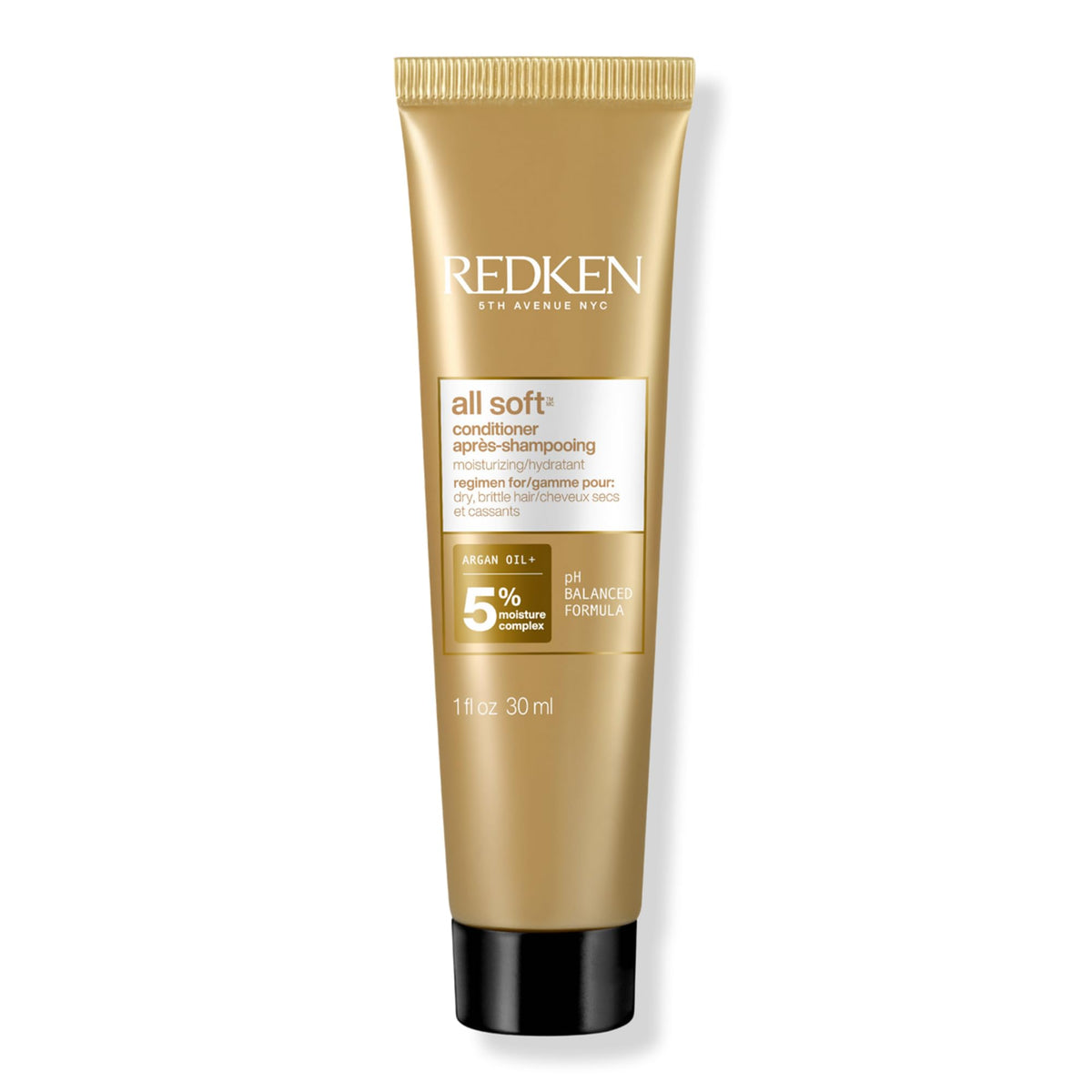 Redken All Soft Argan Oil Conditioner | For Dry / Brittle Hair | Moisturizes & Provides Intense Softness | With Argan Oil | Travel Size | 1 Fl Oz