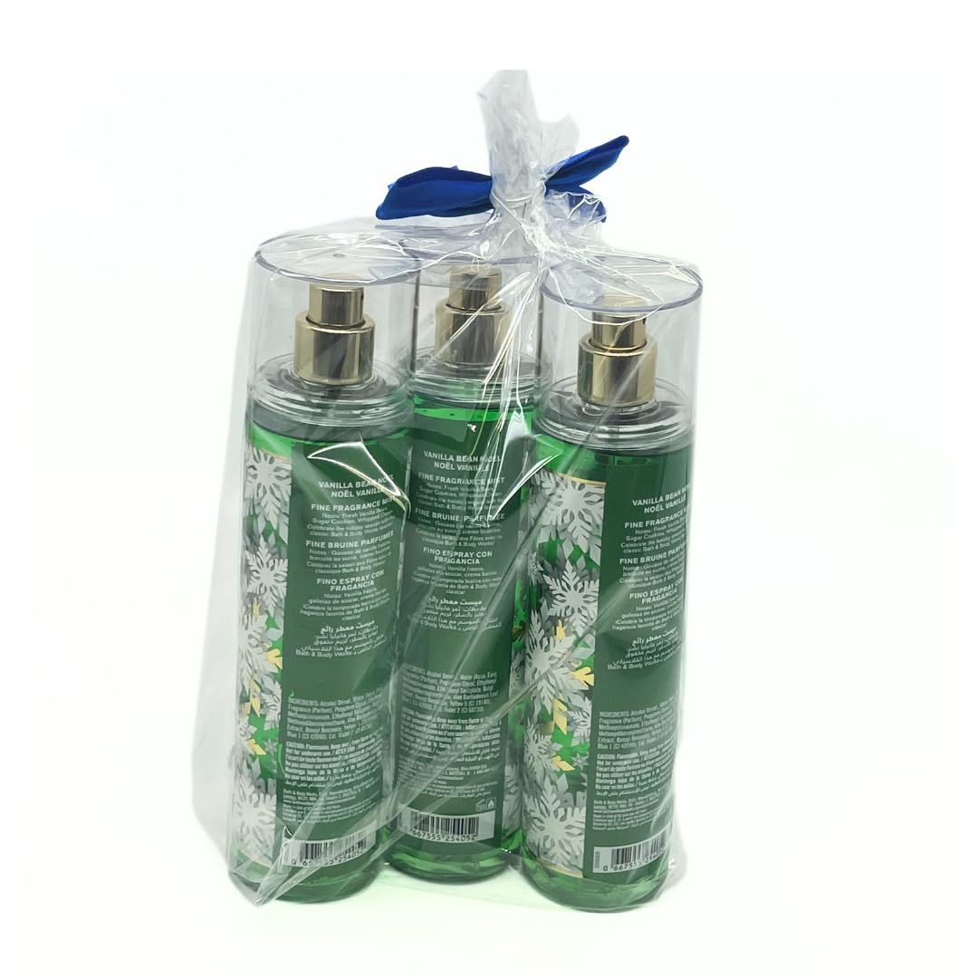 Bath & Body Works Vanilla Bean Noel Fine Fragrance Mist Gift Pack for Holiday - Lot of 3 Beauty & Personal Care Bath & Body Works