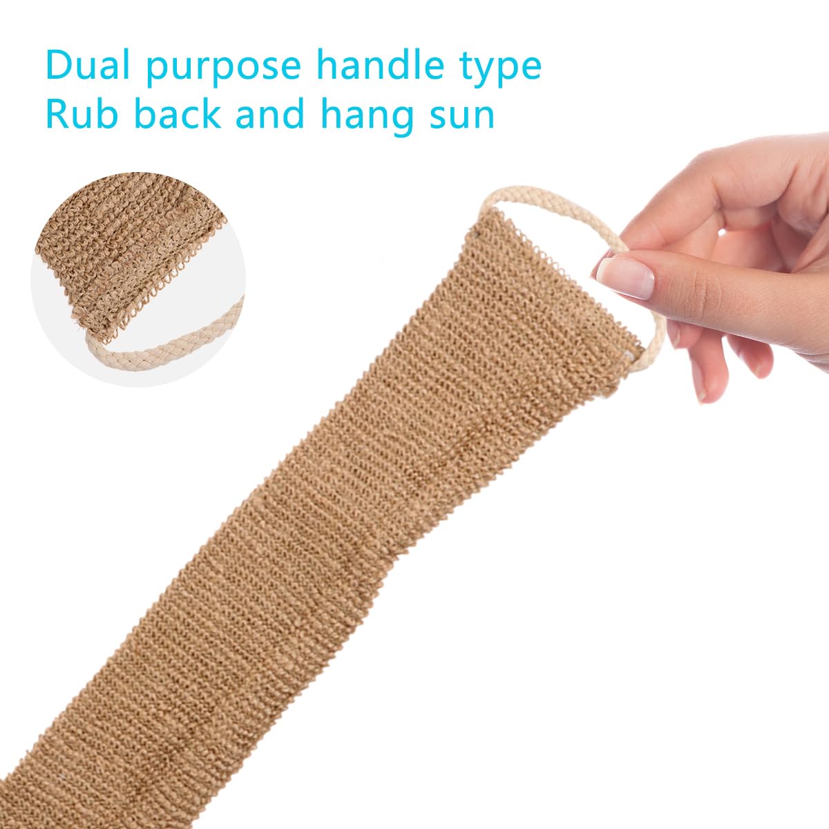 2Pcs Hemp Fiber Exfoliating Bath Gloves Double-Sided Scrubber with Back Strap for Deep Body Cleaning and Shower Spa Beauty and Personal Care FOMIYES