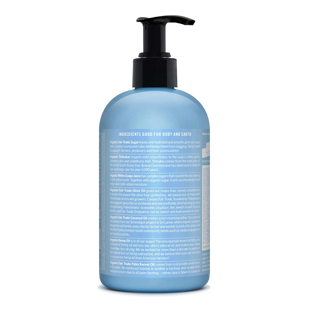 Dr. Bronner's Organic Sugar Soap (Baby Unscented, 12 Ounce) - Made with Regenerative Certified Organic Oils, Sugar & Shikakai Powder, 4-in-1 Use Beauty & Personal Care Dr. Bronner's