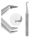 Volume Lash Tweezers Beyelian Lash Tweezers for Eyelash Extensions, Curved L High Precision Tip for Mega Fans, Stainless Steel AS09 Silver. Beauty & Personal Care BEYELIAN