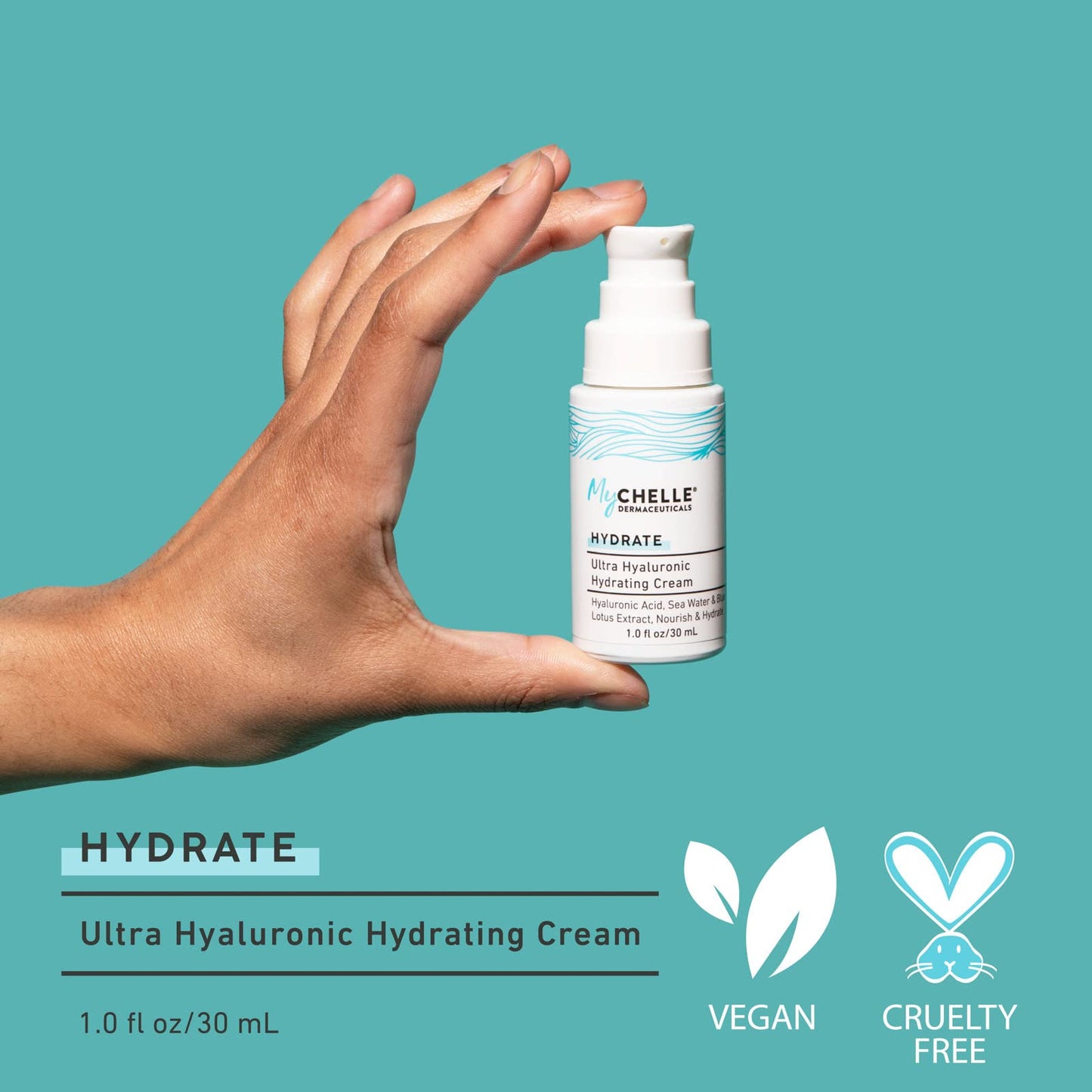 MyChelle Dermaceuticals Ultra Hyaluronic Hydrating Cream (1.0 Fl Oz) - Rich Hydration for Dry Skin with Vegan Hyaluronic Acid, Help Plump Skin Beauty & Personal Care MyChelle Dermaceuticals