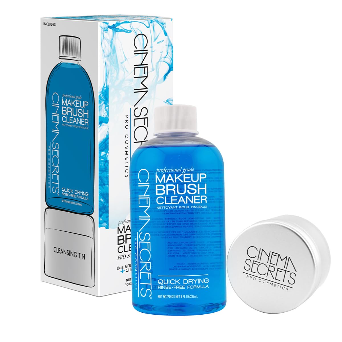Cinema Secrets Original Blue Vanilla Makeup Brush Cleaner Kit - Professional Cleanser + Cleansing Tin for Makeup Brushes - Quick-Dry, Rinse-Free Beauty & Personal Care CINEMA SECRETS