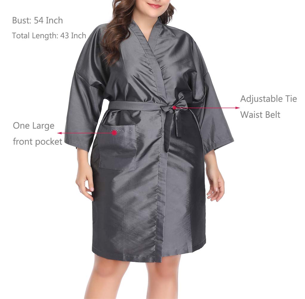 PERFEHAIR Salon Client Gown Robes Cape, Hair Salon Smock for Clients- Kimono Style (Grey) Beauty & Personal Care PERFEHAIR